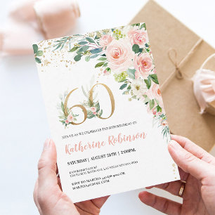 Invitation élégante pour ses 60 ans Fleurs pour El