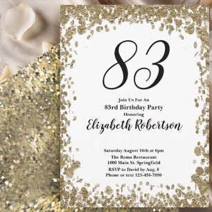 Invitation élégante pour ses 83 ans en or pour ell