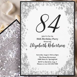 Invitation élégante pour ses 84 ans en argent pour