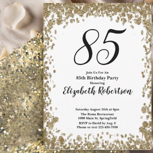 Invitation élégante pour ses 85 ans en or pour ell