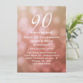 Invitation élégante pour ses 90 ans en rose (Debout devant)