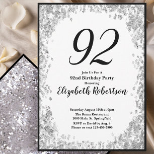Invitation élégante pour ses 92 ans en argent pour
