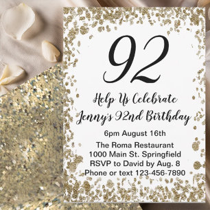 Invitation élégante pour ses 92 ans en or
