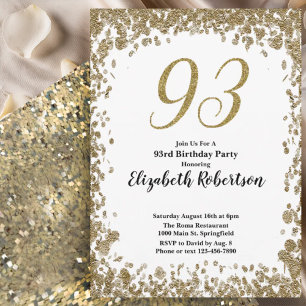 Invitation élégante pour ses 93 ans en or pour ell