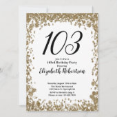 Invitation élégante pour son 103e anniversaire en (Devant)