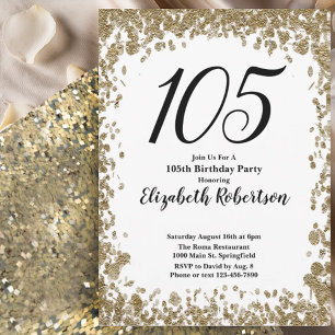 Invitation élégante pour son 105e anniversaire en