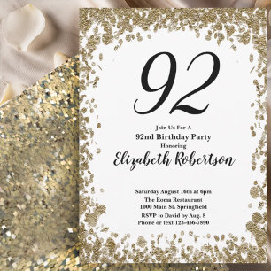 Invitation élégante pour son 92e anniversaire en o