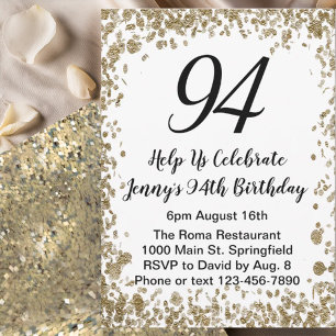 Invitation élégante pour son 94e anniversaire en o
