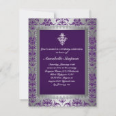 Invitation élégante pour Sweet16 violet et argent (Dos)