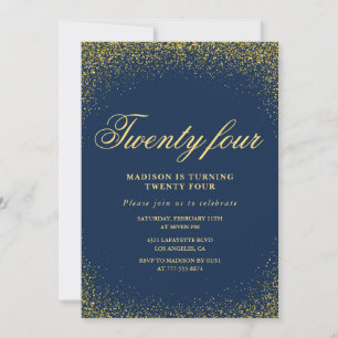 Invitation élégante pour un 24ème anniversaire ave