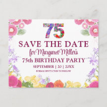 Invitation élégante pour un 75e anniversaire avec 