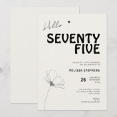 Invitation élégante pour un 75e anniversaire en ty (Devant / Derrière)
