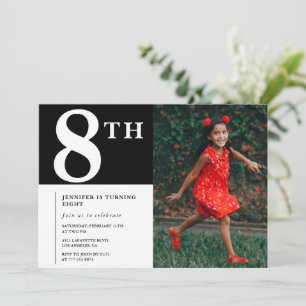 Invitation élégante pour un 8ème anniversaire Phot