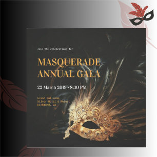 Invitation élégante pour un gala de masquerade noi