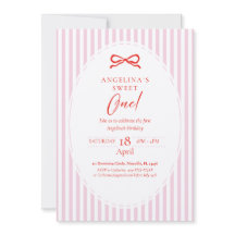 Invitation élégante pour un premier anniversaire.