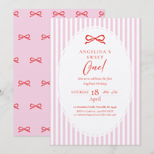 Invitation élégante pour un premier anniversaire.