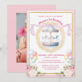 Invitation élégante pour un premier anniversaire a (Devant / Derrière)