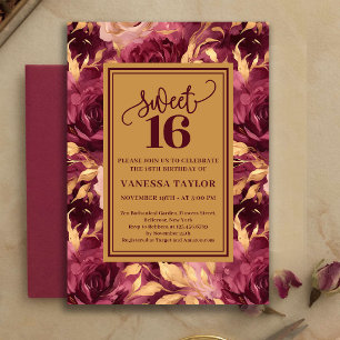 Invitation élégante pour un Sweet Sixteen en borde