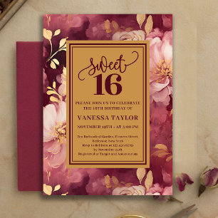 Invitation élégante pour un Sweet Sixteen Marsala
