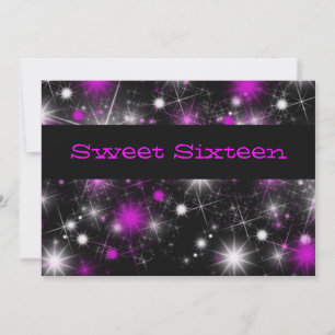 Invitation élégante pour un Sweet Sixteen violet e
