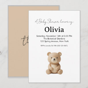 Invitation élégante pour une baby shower avec un o
