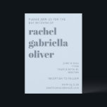 Invitation élégante pour une Bat Mitzvah rétro ble<br><div class="desc">Cette invitation personnalisée pour une Bat Mitzvah présente un fond bleu glacé doux avec une typographie moderne et une mise en page épurée et structurée pour les détails de l'événement. Conçue pour les célébrations contemporaines, elle convient aux cérémonies et réceptions de toutes tailles. La couleur bleu poussiéreux coordonne facilement avec...</div>