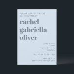 Invitation élégante pour une Bat Mitzvah rétro ble<br><div class="desc">Cette invitation personnalisée pour une Bat Mitzvah présente un fond bleu glacé doux avec une typographie moderne et une mise en page épurée et structurée pour les détails de l'événement. Conçue pour les célébrations contemporaines, elle convient aux cérémonies et réceptions de toutes tailles. La couleur bleu poussiéreux coordonne facilement avec...</div>