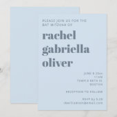 Invitation élégante pour une Bat Mitzvah rétro ble (Devant / Derrière)