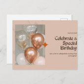 Invitation élégante pour une célébration d'anniver (Devant / Derrière)