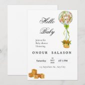 Invitation élégante pour une douche de bébé avec d (Devant / Derrière)