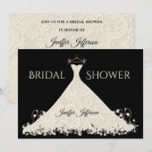 Invitation élégante pour une douche de mariée (Devant / Derrière)