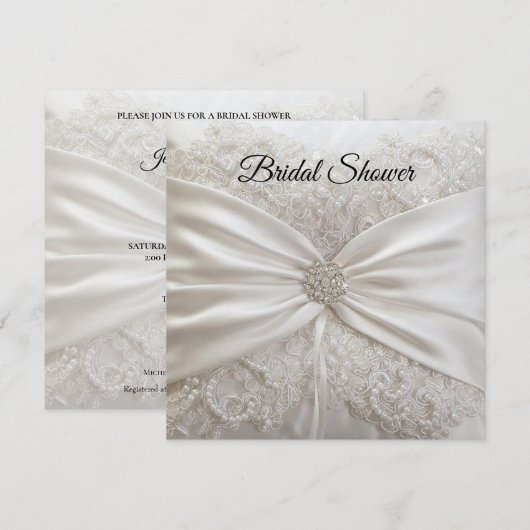 Invitation élégante pour une douche de mariée (Devant / Derrière)
