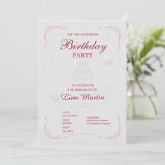 Invitation élégante pour une fête d'anniversaire