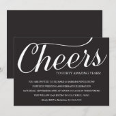 Invitation élégante pour une fête d'anniversaire d (Devant / Derrière)