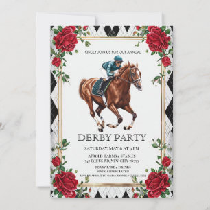 Invitation élégante pour une fête de Derby avec il