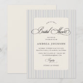 Invitation Élégante pour une Fête de Mariée au Cou (Devant / Derrière)