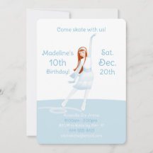 Invitation élégante pour une fête de patinage sur