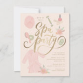Invitation élégante pour une fête de spa avec faux (Devant)