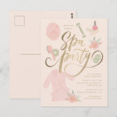 Invitation élégante pour une fête de spa avec or f (Devant / Derrière)