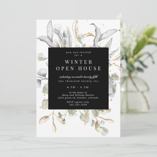 Invitation élégante pour une maison ouverte en or (Debout devant)