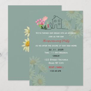 Invitation élégante pour une pendaison de crémaill