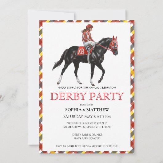 Invitation élégante pour une soirée de courses de (Devant)