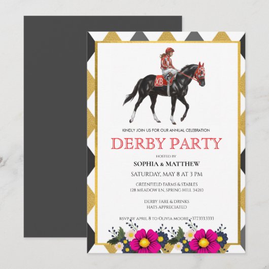 Invitation élégante pour une soirée de courses de (Devant / Derrière)