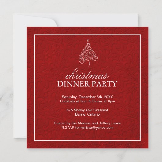 Invitation élégante pour une soirée de Noël (Devant)