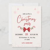 Invitation élégante pour une soirée de Noël (Devant)