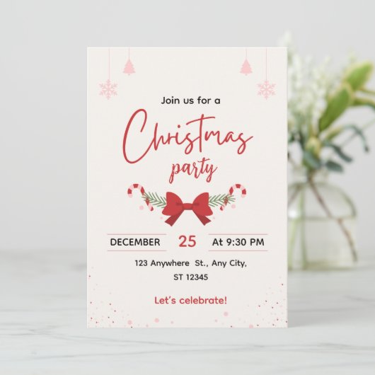 Invitation élégante pour une soirée de Noël (Debout devant)