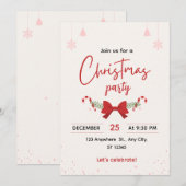 Invitation élégante pour une soirée de Noël (Devant / Derrière)