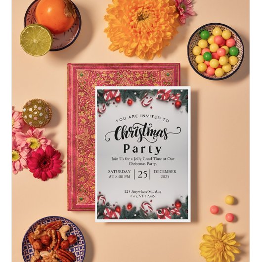 Invitation élégante pour une soirée de Noël |
