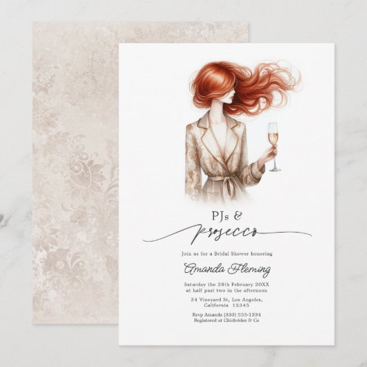 Invitation élégante pour une soirée de shower de m (Devant / Derrière)