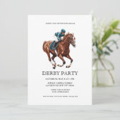 Invitation élégante pour une soirée Derby avec cou (Debout devant)